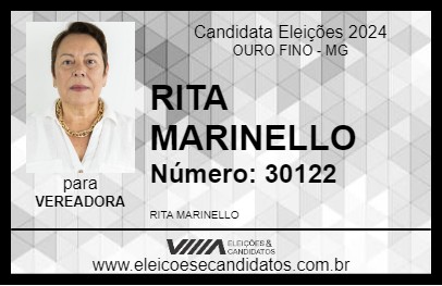 Candidato RITA MARINELLO 2024 - OURO FINO - Eleições