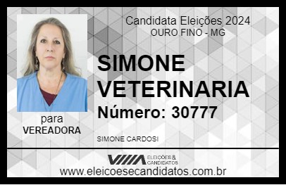 Candidato SIMONE VETERINARIA 2024 - OURO FINO - Eleições