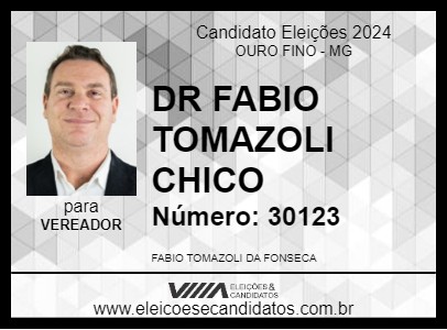 Candidato DR FABIO TOMAZOLI CHICO 2024 - OURO FINO - Eleições