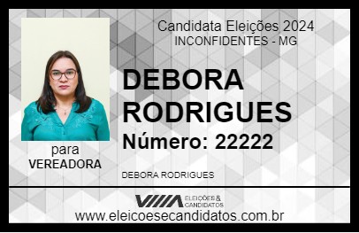 Candidato DEBORA RODRIGUES 2024 - INCONFIDENTES - Eleições