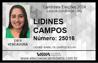 Candidato LIDINES CAMPOS 2024 - LAGOA DOURADA - Eleições