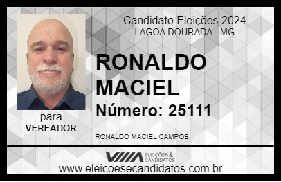 Candidato RONALDO MACIEL 2024 - LAGOA DOURADA - Eleições