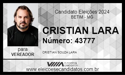 Candidato CRISTIAN LARA 2024 - BETIM - Eleições