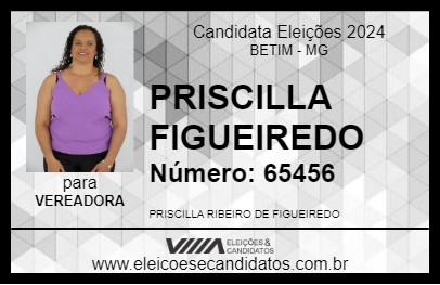 Candidato PRISCILLA FIGUEIREDO 2024 - BETIM - Eleições