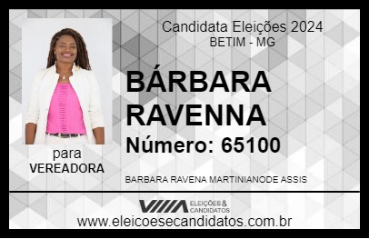 Candidato BÁRBARA RAVENNA 2024 - BETIM - Eleições