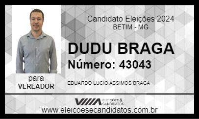 Candidato DUDU BRAGA 2024 - BETIM - Eleições