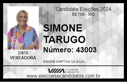 Candidato SIMONE TARUGO 2024 - BETIM - Eleições