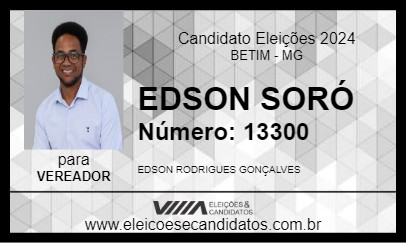 Candidato EDSON SORÓ 2024 - BETIM - Eleições