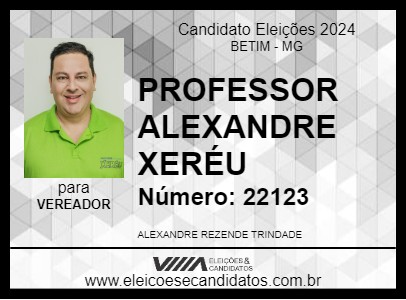 Candidato PROFESSOR ALEXANDRE XERÉU 2024 - BETIM - Eleições