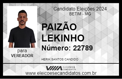 Candidato PAIZÃO LEKINHO 2024 - BETIM - Eleições