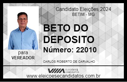 Candidato BETO DO DEPOSITO 2024 - BETIM - Eleições