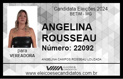 Candidato ANGELINA ROUSSEAU 2024 - BETIM - Eleições