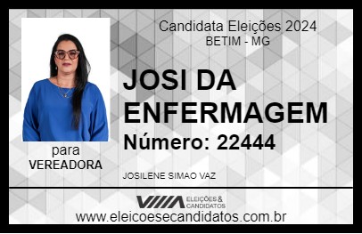 Candidato JOSI DA ENFERMAGEM 2024 - BETIM - Eleições