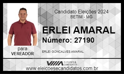 Candidato ERLEI AMARAL 2024 - BETIM - Eleições