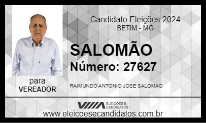 Candidato SALOMÃO 2024 - BETIM - Eleições