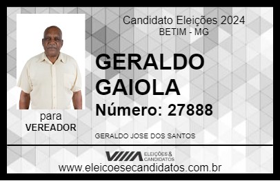 Candidato GERALDO GAIOLA 2024 - BETIM - Eleições