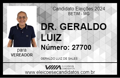 Candidato DR. GERALDO LUIZ 2024 - BETIM - Eleições