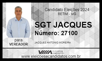 Candidato SGT JACQUES 2024 - BETIM - Eleições