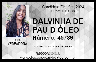 Candidato DALVINHA DE PAU D ÓLEO 2024 - JURAMENTO - Eleições