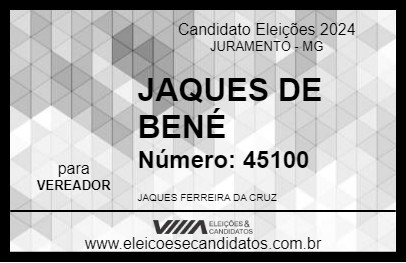 Candidato JAQUES DE BENÉ 2024 - JURAMENTO - Eleições