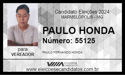 Candidato PAULO HONDA 2024 - MARMELÓPOLIS - Eleições