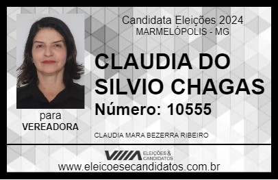 Candidato CLAUDIA DO SILVIO CHAGAS 2024 - MARMELÓPOLIS - Eleições