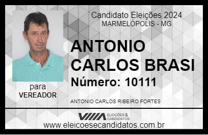 Candidato ANTONIO CARLOS BRASI 2024 - MARMELÓPOLIS - Eleições