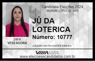 Candidato JÚ DA LOTERICA 2024 - MARMELÓPOLIS - Eleições