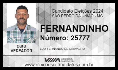 Candidato FERNANDINHO 2024 - SÃO PEDRO DA UNIÃO - Eleições