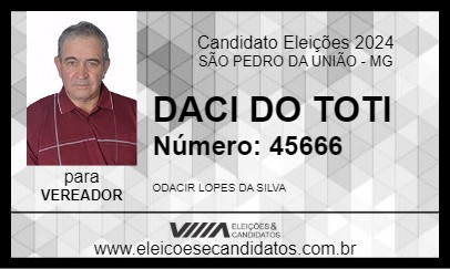 Candidato DACI DO TOTI 2024 - SÃO PEDRO DA UNIÃO - Eleições