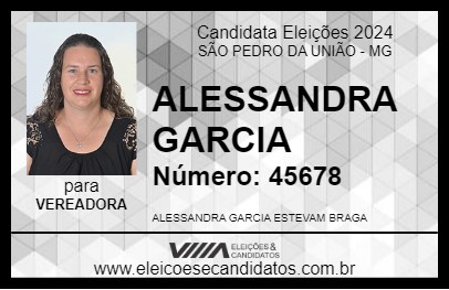 Candidato ALESSANDRA GARCIA 2024 - SÃO PEDRO DA UNIÃO - Eleições