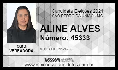 Candidato ALINE ALVES 2024 - SÃO PEDRO DA UNIÃO - Eleições