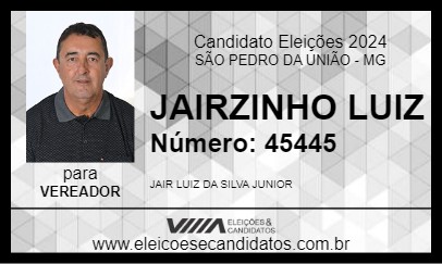 Candidato JAIRZINHO LUIZ 2024 - SÃO PEDRO DA UNIÃO - Eleições