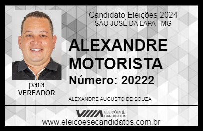 Candidato ALEXANDRE MOTORISTA 2024 - SÃO JOSÉ DA LAPA - Eleições