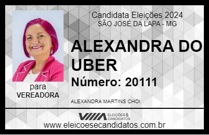 Candidato ALEXANDRA DO UBER 2024 - SÃO JOSÉ DA LAPA - Eleições