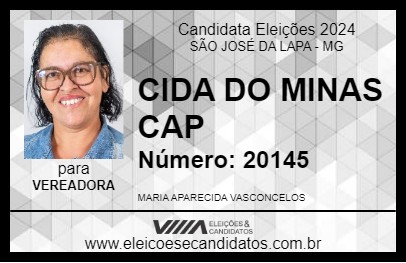 Candidato CIDA DO MINAS CAP 2024 - SÃO JOSÉ DA LAPA - Eleições