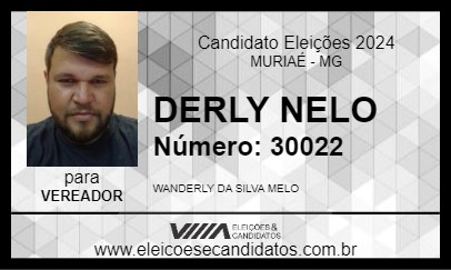 Candidato DERLY MELO 2024 - MURIAÉ - Eleições