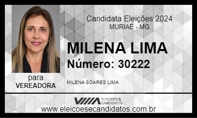 Candidato MILENA LIMA 2024 - MURIAÉ - Eleições