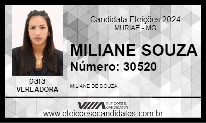 Candidato MILIANE SOUZA 2024 - MURIAÉ - Eleições