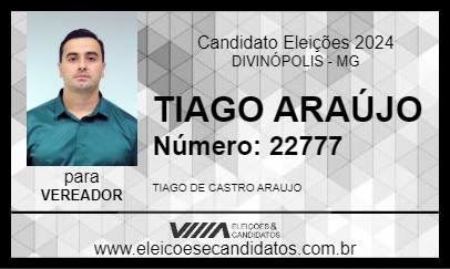 Candidato TIAGO ARAÚJO 2024 - DIVINÓPOLIS - Eleições