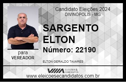 Candidato SARGENTO ELTON 2024 - DIVINÓPOLIS - Eleições