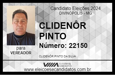 Candidato CLIDENÔR PINTO 2024 - DIVINÓPOLIS - Eleições