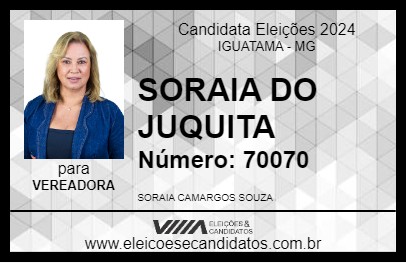 Candidato SORAIA DO JUQUITA 2024 - IGUATAMA - Eleições