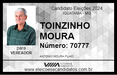 Candidato TOINZINHO MOURA 2024 - IGUATAMA - Eleições