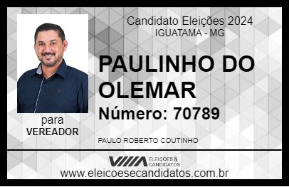 Candidato PAULINHO DO OLEMAR 2024 - IGUATAMA - Eleições