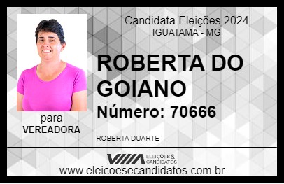 Candidato ROBERTA DO GOIANO 2024 - IGUATAMA - Eleições