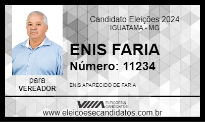 Candidato ENIS FARIA 2024 - IGUATAMA - Eleições