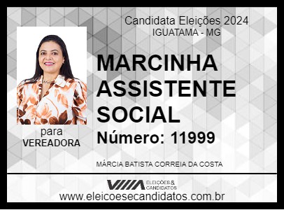 Candidato MARCINHA ASSISTENTE SOCIAL 2024 - IGUATAMA - Eleições