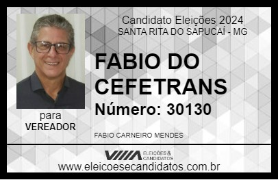 Candidato FABIO DO CEFETRANS 2024 - SANTA RITA DO SAPUCAÍ - Eleições