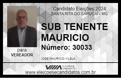 Candidato SUB TENENTE MAURICIO 2024 - SANTA RITA DO SAPUCAÍ - Eleições